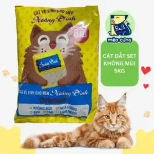 Cát vệ sinh mèo Hoàng Đình đất sét không mùi 5kg