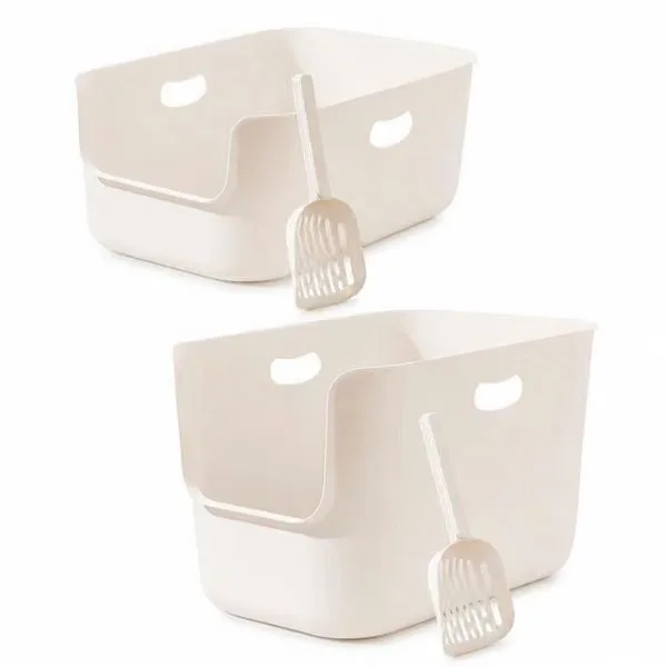 Khay Vệ Sinh Cho Mèo Đơn Sắc 58x38cm (Tặng Xẻng)