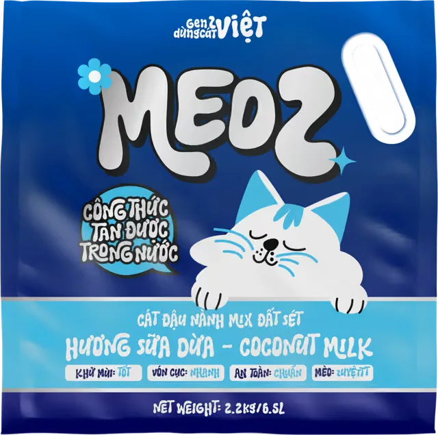 Cát Vệ Sinh Mèo MEOZ Tofu Mix Đất Sét 6.5L